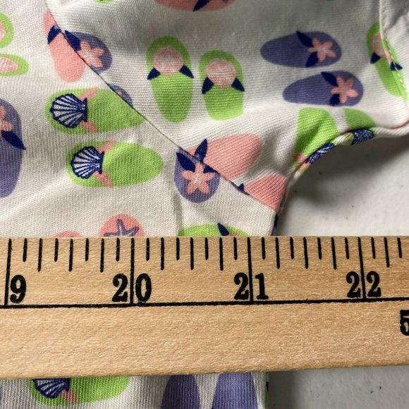 New Leon Levine Polo Shirt Womens Large Flip Flop Print Short Sleeve Blo… - Picture 6 of 8